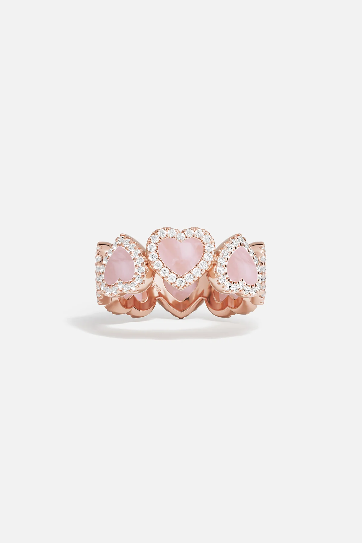 Pink Nacre Heart Ring - Image 4