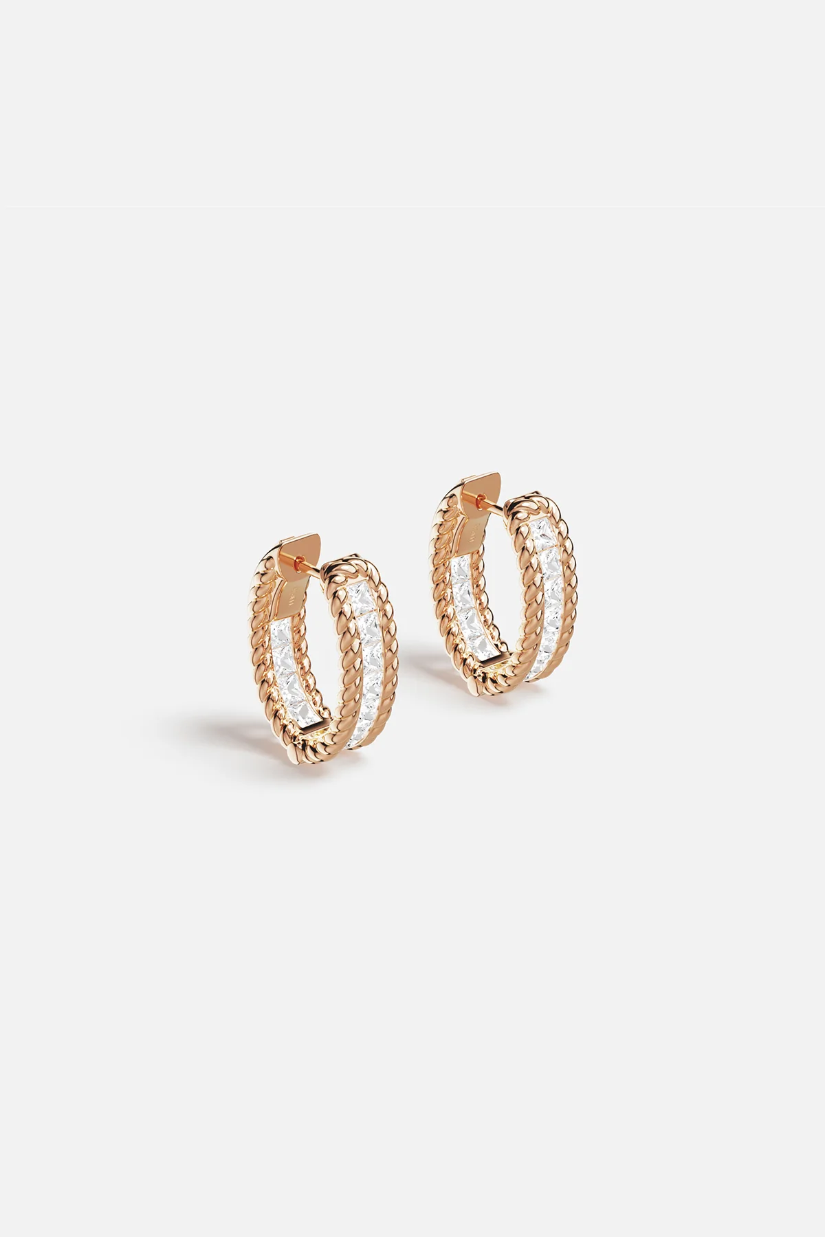 Torsade Pavé Hoop Earrings - Image 3