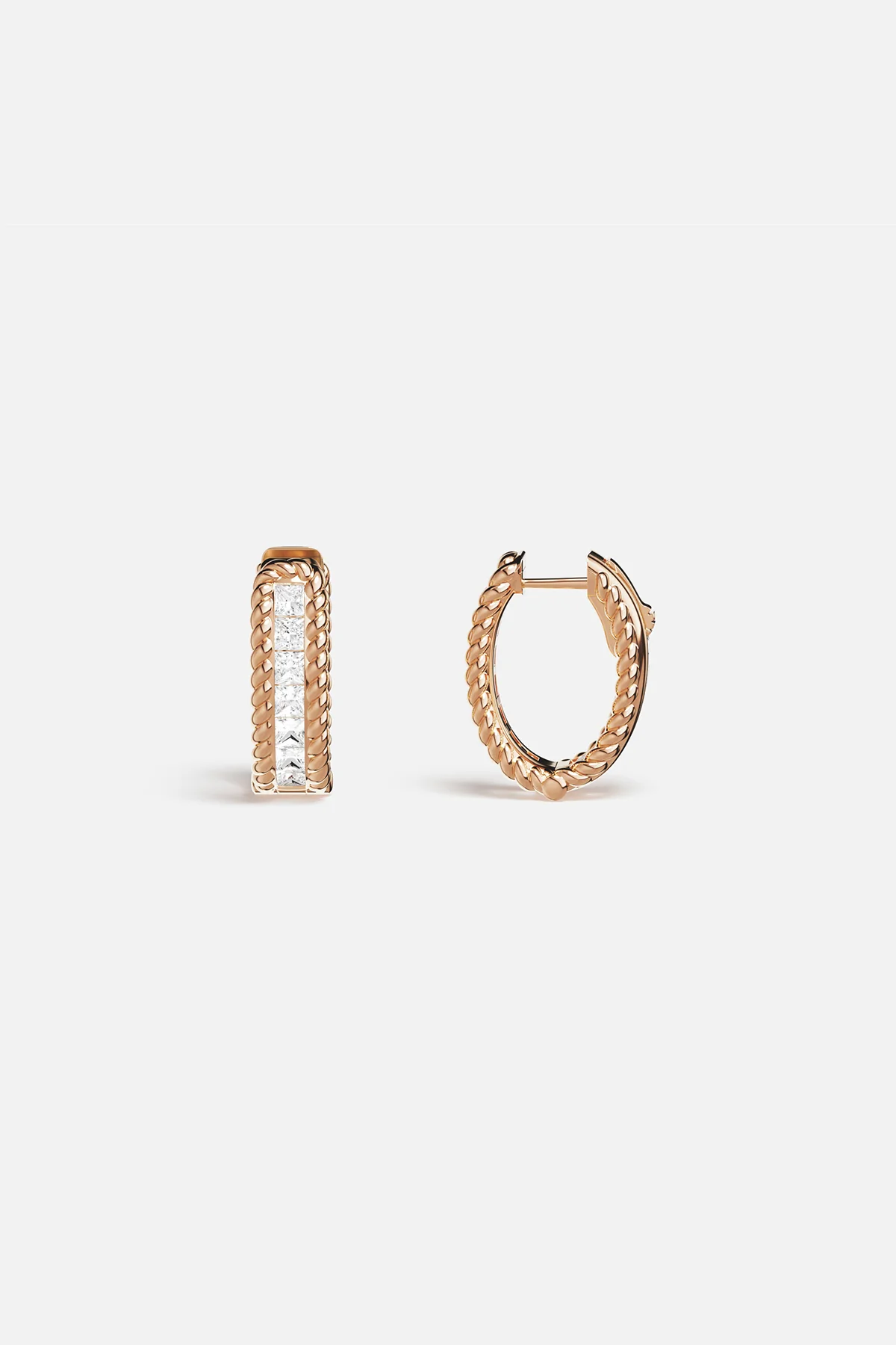 Torsade Pavé Hoop Earrings - Image 4