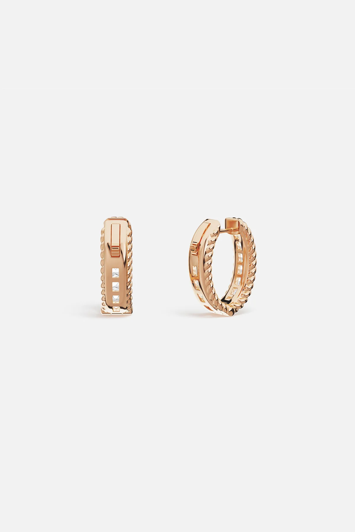 Torsade Pavé Hoop Earrings - Image 5