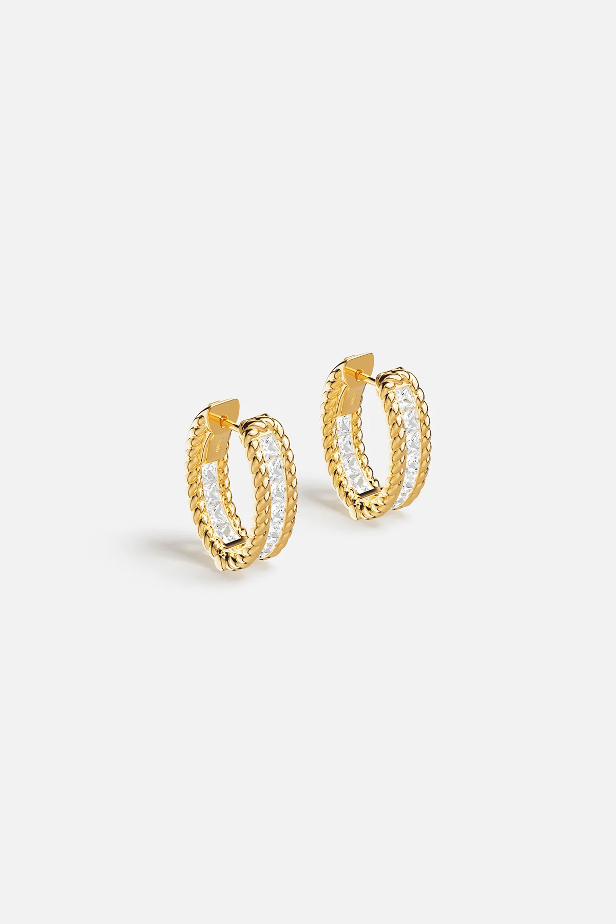 Torsade Pavé Hoop Earrings - Image 4