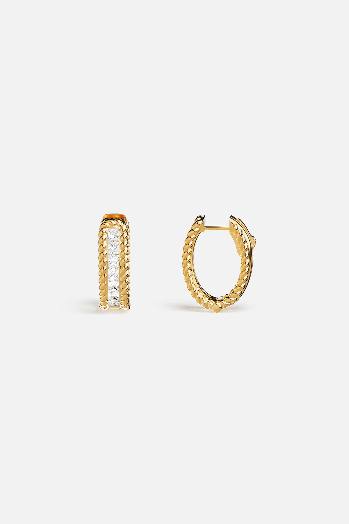 Torsade Pavé Hoop Earrings - Image 5