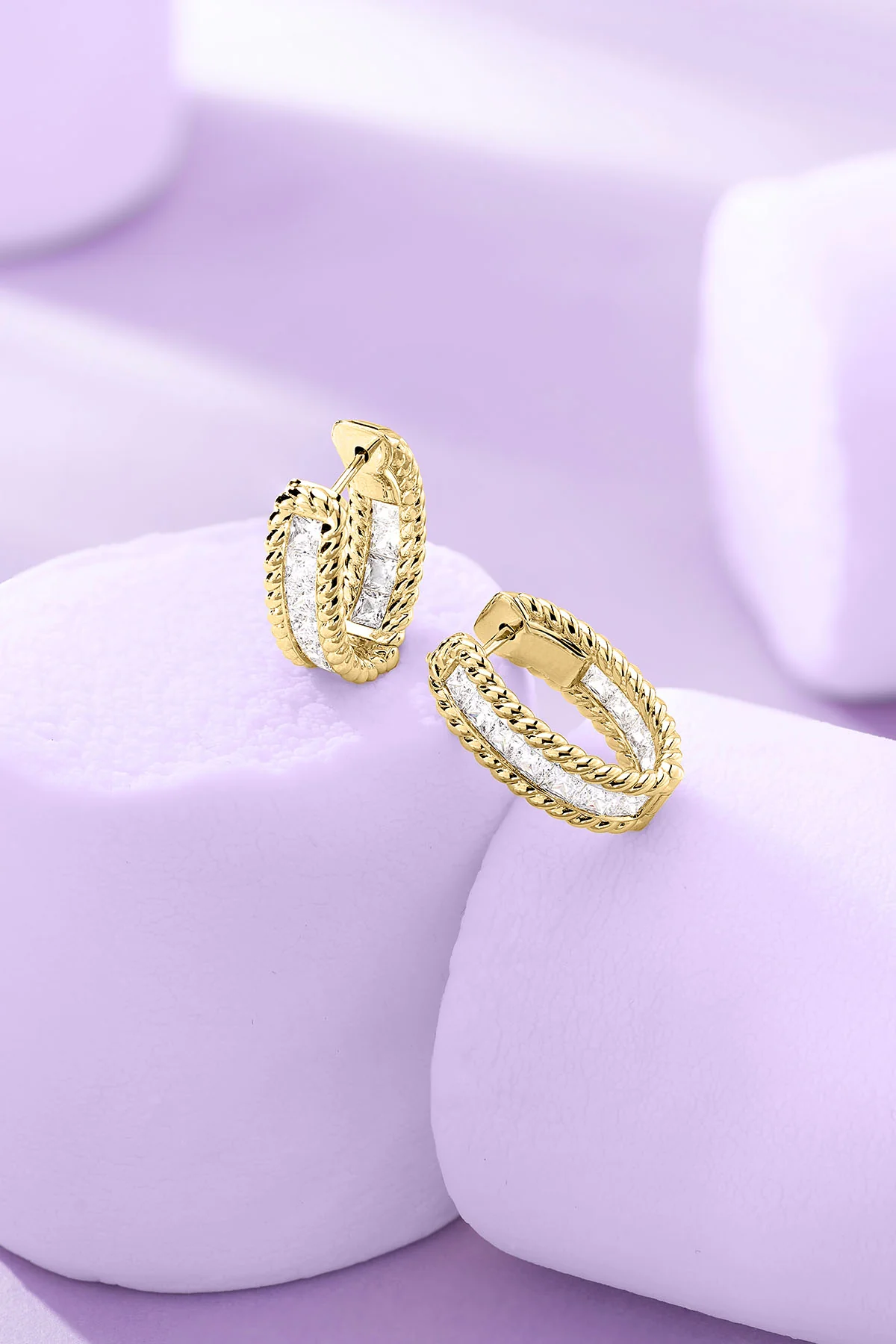 Torsade Pavé Hoop Earrings - Image 6