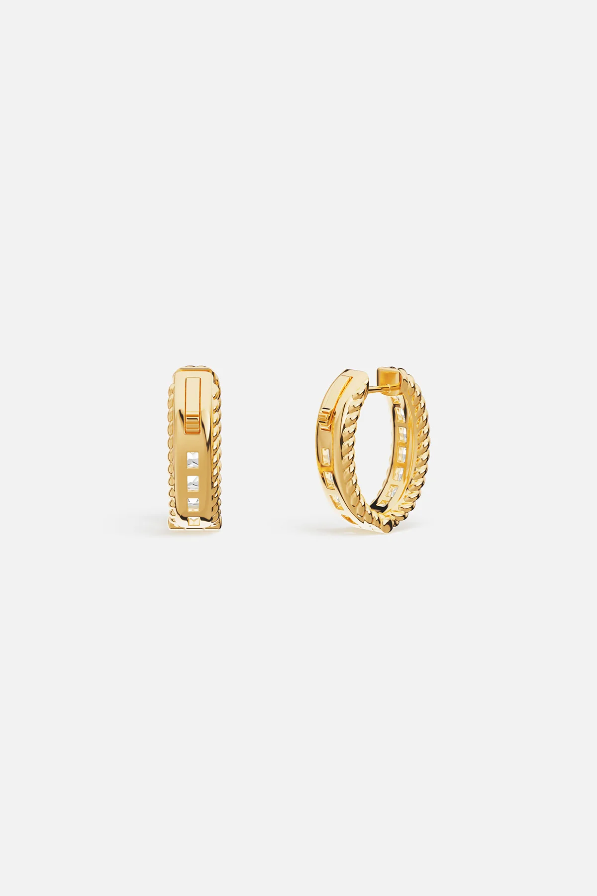 Torsade Pavé Hoop Earrings - Image 7