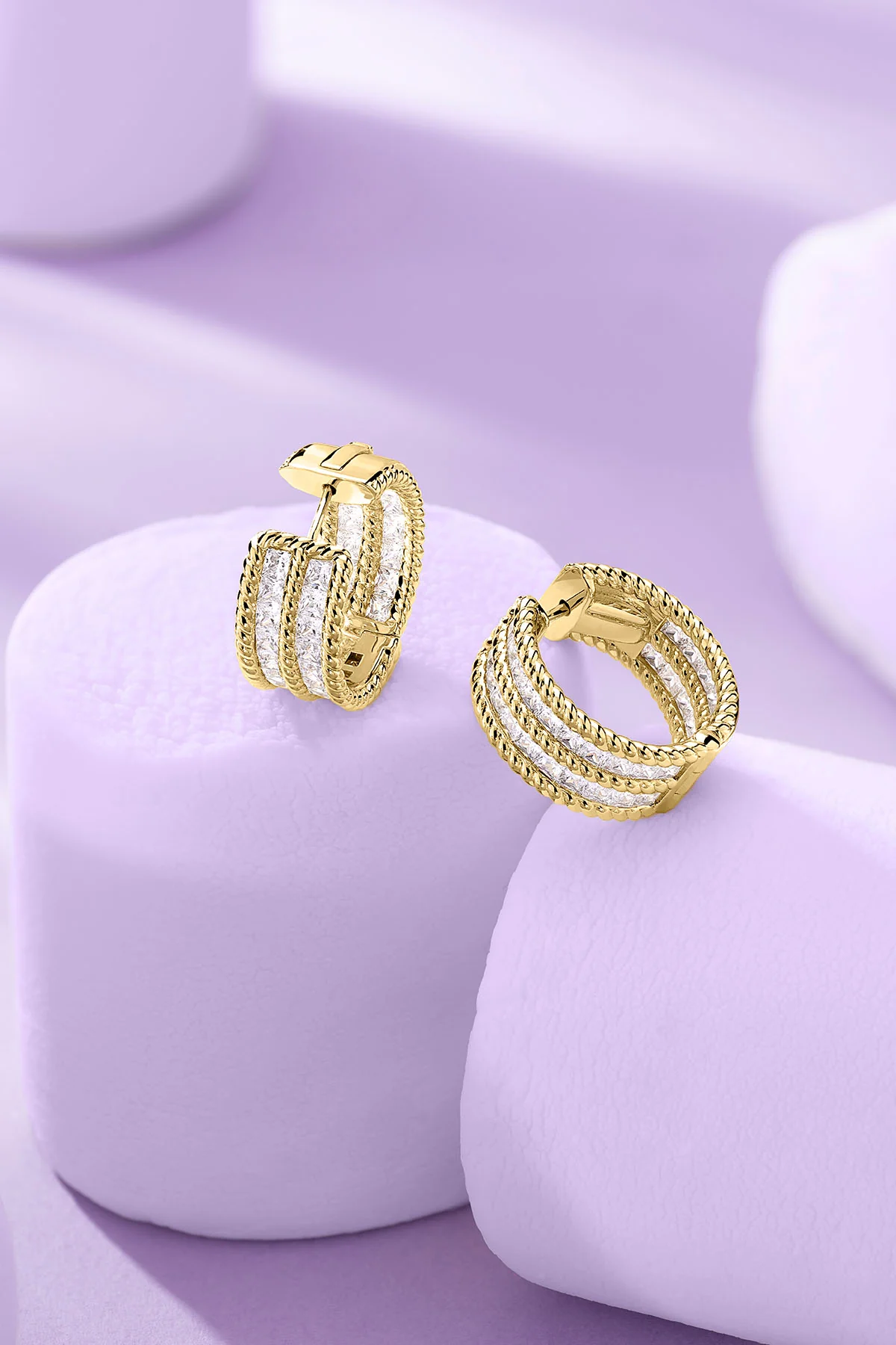 Torsade Pavé Hoop Earrings - Image 3