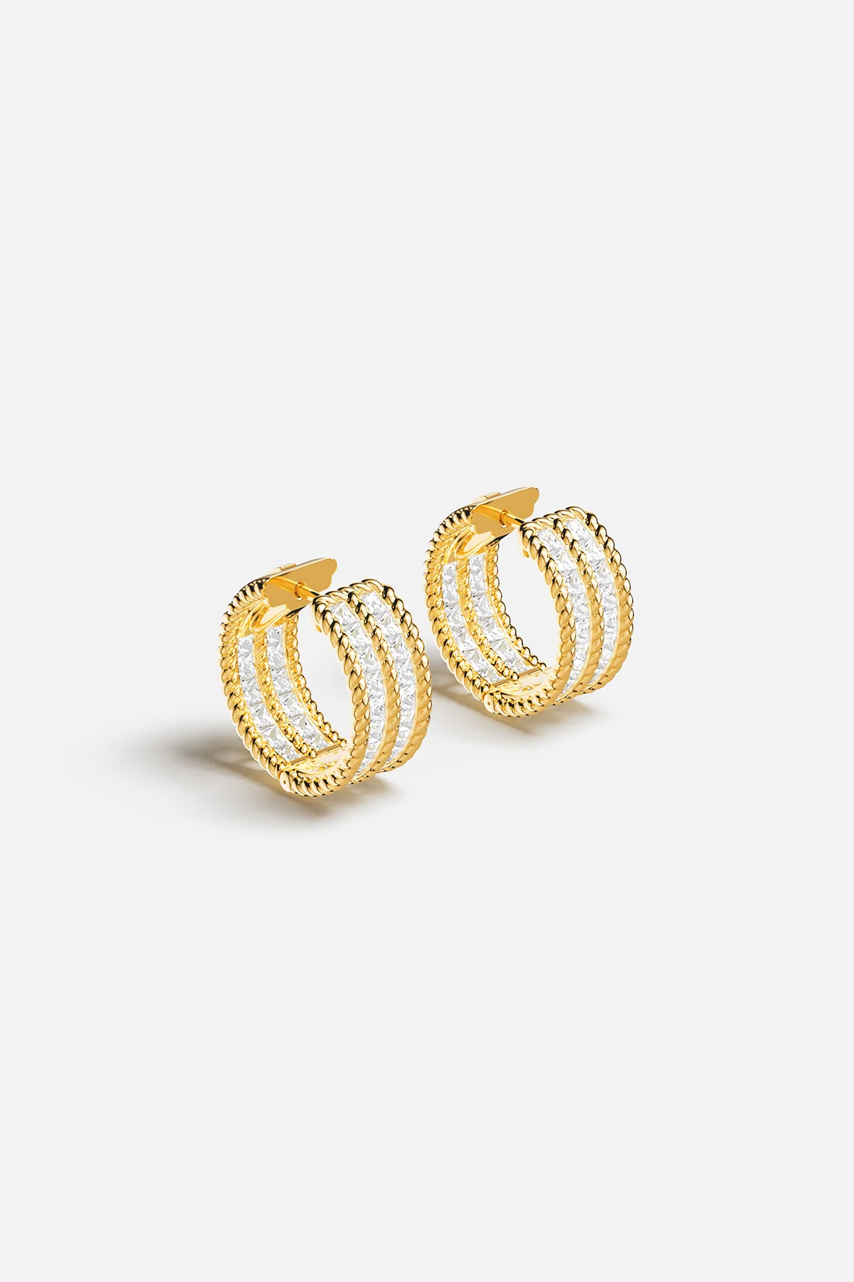 Torsade Pavé Hoop Earrings - Image 4