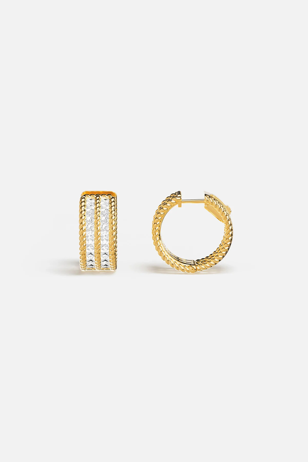 Torsade Pavé Hoop Earrings - Image 5