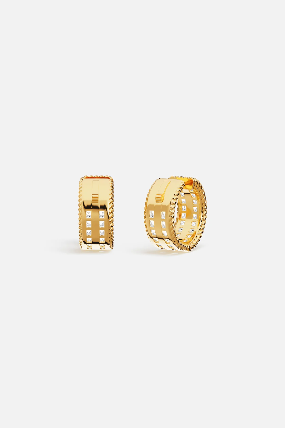 Torsade Pavé Hoop Earrings - Image 6